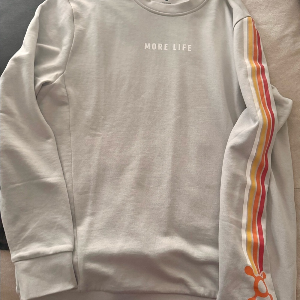 OTF Gray Sweatshirt with Colorful Sleeve Stripes